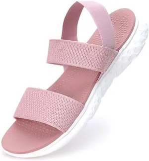MGGMOKAY Womens Flat Sandals Fashion Soft Comfort Walking Sandals