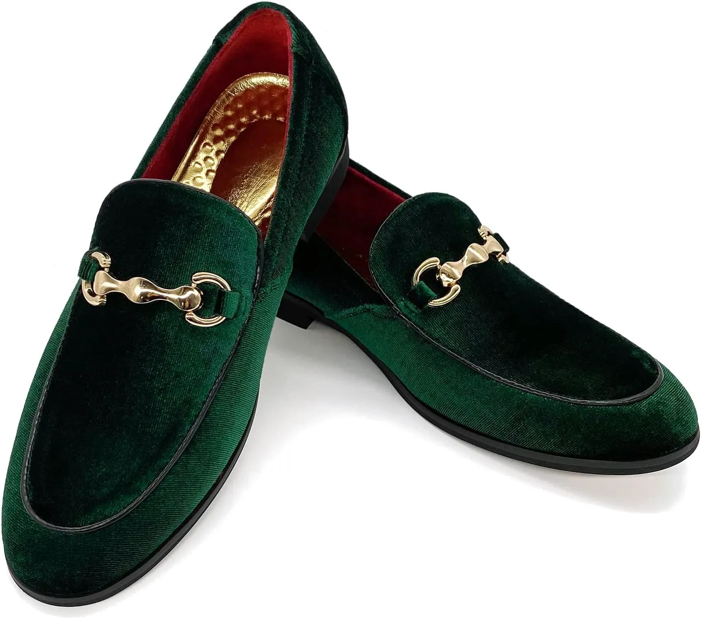 MHB Men's Multiple Colors Velvet Loafer Slip-on Tuxedo Dress Shoes Glitter Suede Smoking Slipper