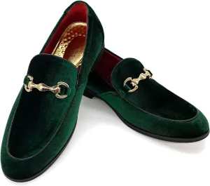 MHB Men's Multiple Colors Velvet Loafer Slip-on Tuxedo Dress Shoes Glitter Suede Smoking Slipper