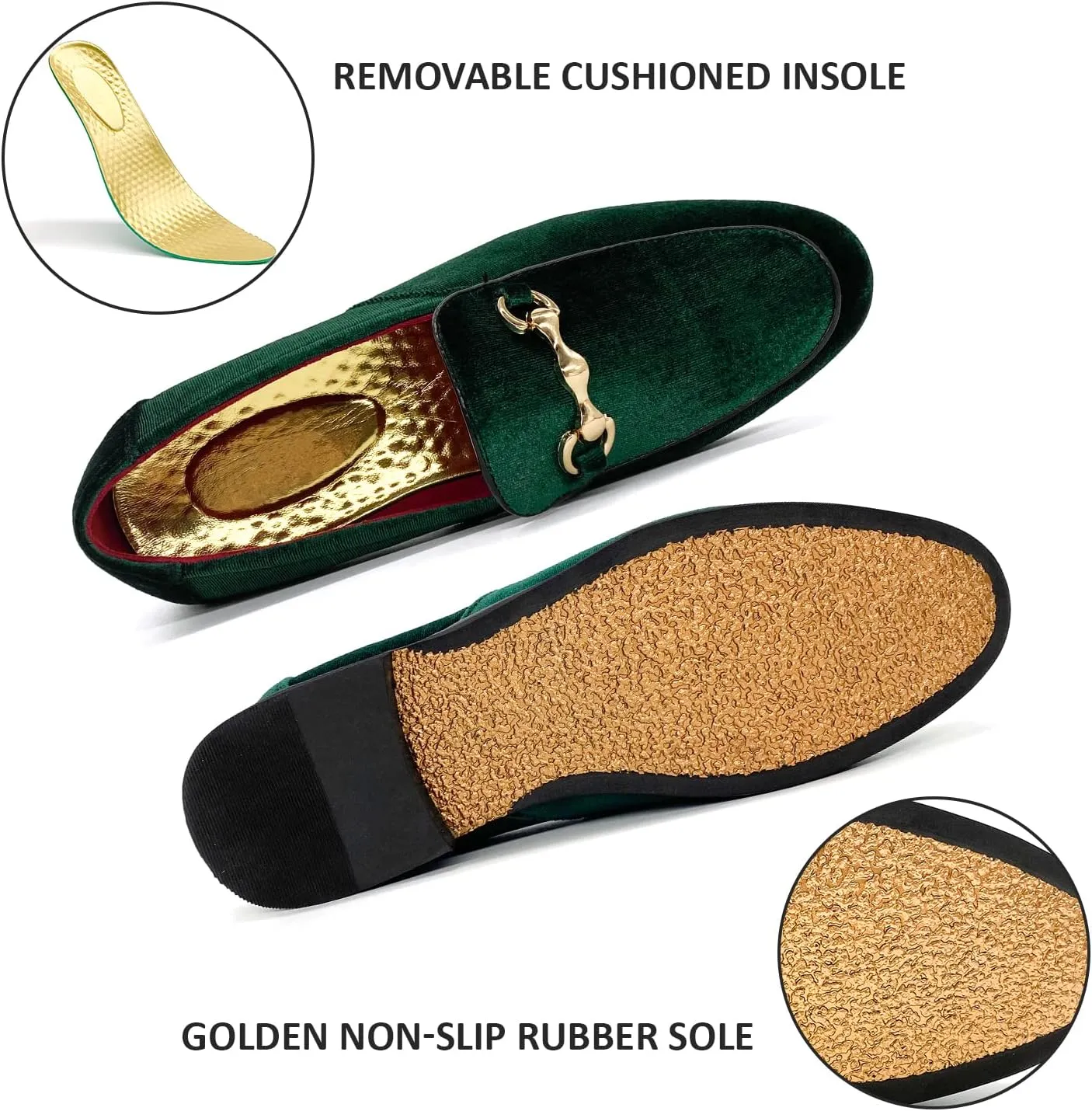MHB Men's Multiple Colors Velvet Loafer Slip-on Tuxedo Dress Shoes Glitter Suede Smoking Slipper