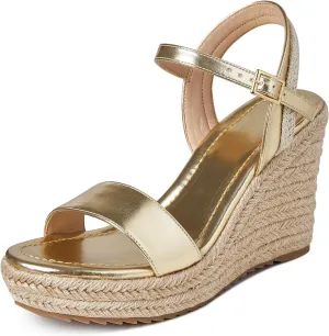 mikarka Women's Espadrille Wedge Sandals: Ankle Strap Platform Open Toe Wedges - Stylish High Heel Dressy Summer Wedges for Women, Inspired by Espadrilles