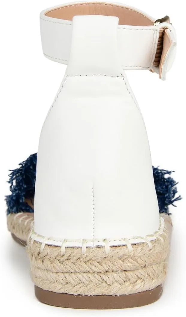 miss left Women Comfort Open Round Toe Espadrille Wedge Sandals Fringy Strap Buckles Low Heeled Shoes for Summer Holiday Beach Seaside Size 4-16 US