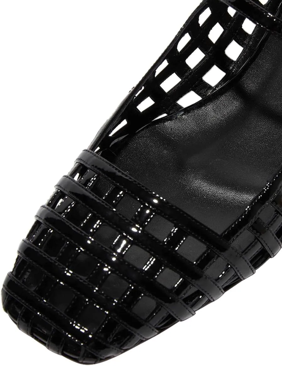 miss left Women's Adorable Closed Square Toe Mary Jane Flats Adjustable Strap Buckle Ballet Flat Comfort Dance Ballroom Shoes Size 4-16 US