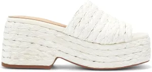 Monrovia Platform Sandals for Women, Wedge Espadrille Slides with Raffia Straw, Comfortable Brown Summer Sandals for Beach, Walking, Camping, Vacation