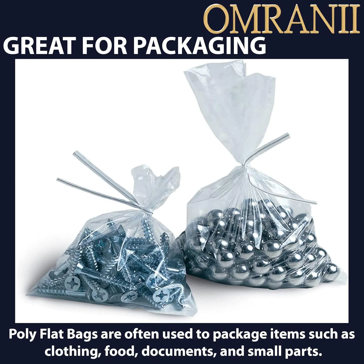 Multiple Sizes Clear Flat Poly Bags, 1.5Mil 20" X 24" & 100 Bags | Low-Density Polyethylene (LDPE), Flat Open Top Plastic Packaging Packing | Flexible and Durable Plastic Bags