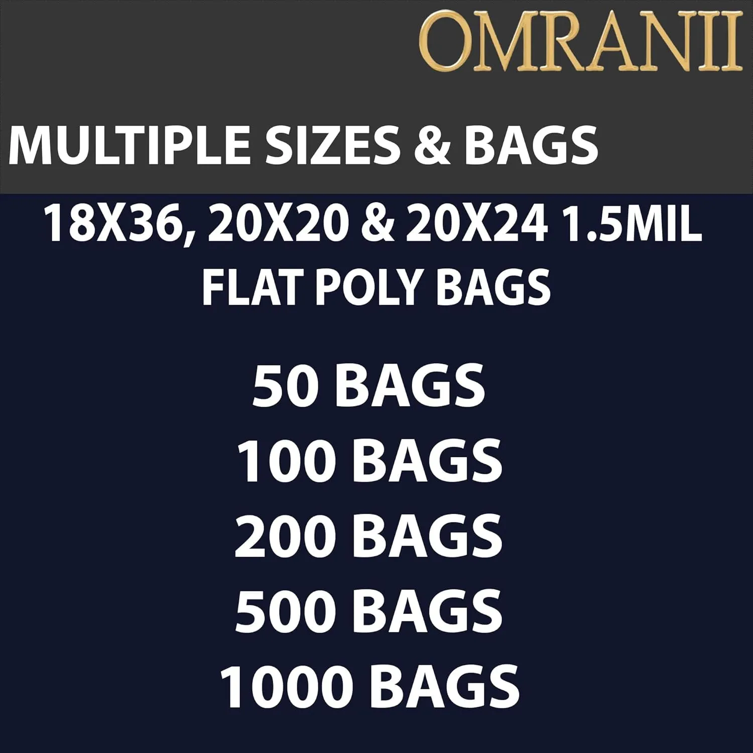 Multiple Sizes Clear Flat Poly Bags, 1.5Mil 20" X 24" & 100 Bags | Low-Density Polyethylene (LDPE), Flat Open Top Plastic Packaging Packing | Flexible and Durable Plastic Bags