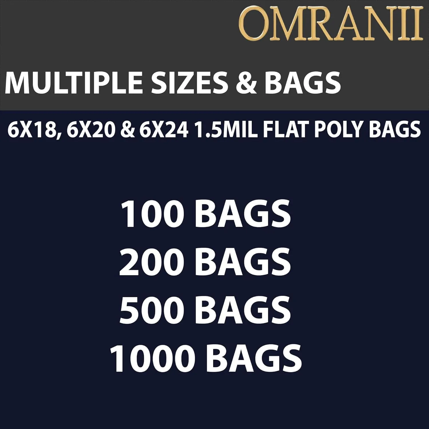 Multiple Sizes Clear Flat Poly Bags, 1.5Mil 6" X 18" & 100 Bags | Low-Density Polyethylene (LDPE), Flat Open Top Plastic Packaging Packing | Flexible and Durable Plastic Bags