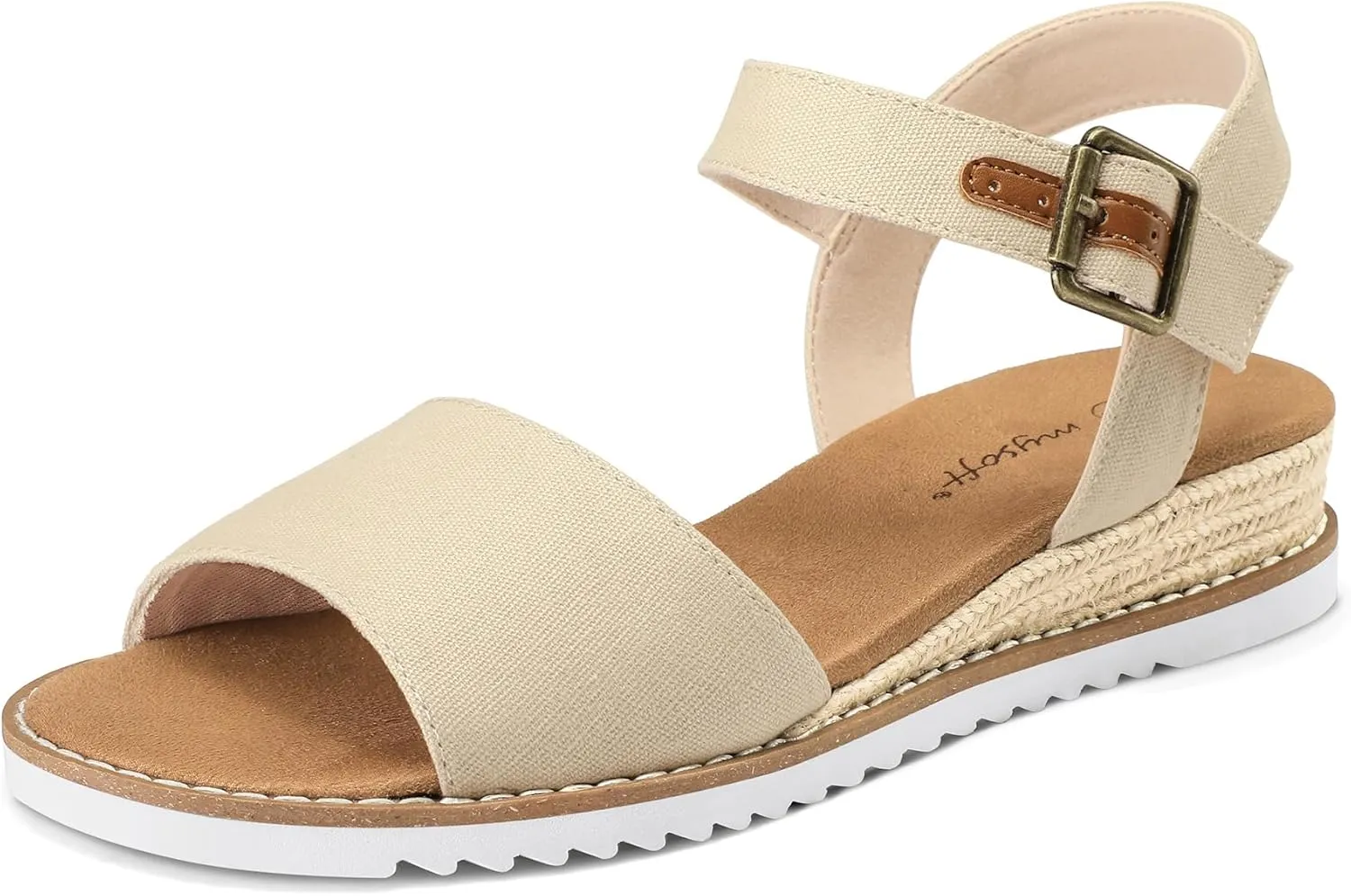 mysoft Women's Comfortable Wedge Sandals Casual Espadrilles Ankle Strap Open Toe Walking Summer Shoes