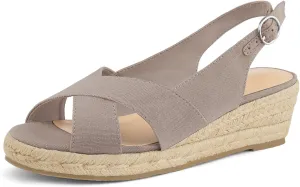 mysoft Women's Espadrille Sandals Low Wedge Platform Open Toe Slingback Ankle Strap Criss Cross Slip On Summer Shoes