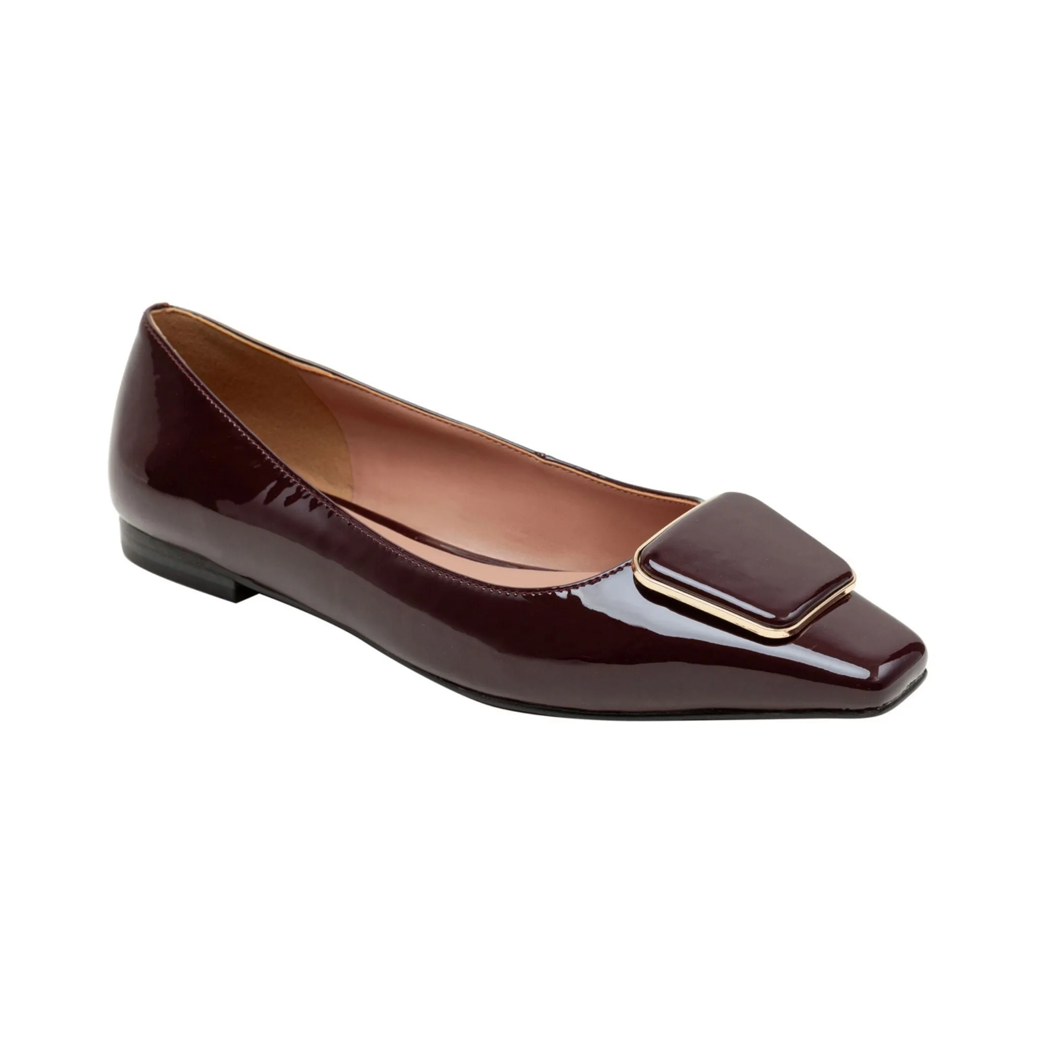 NANCY | Square Toe Buckle Flats