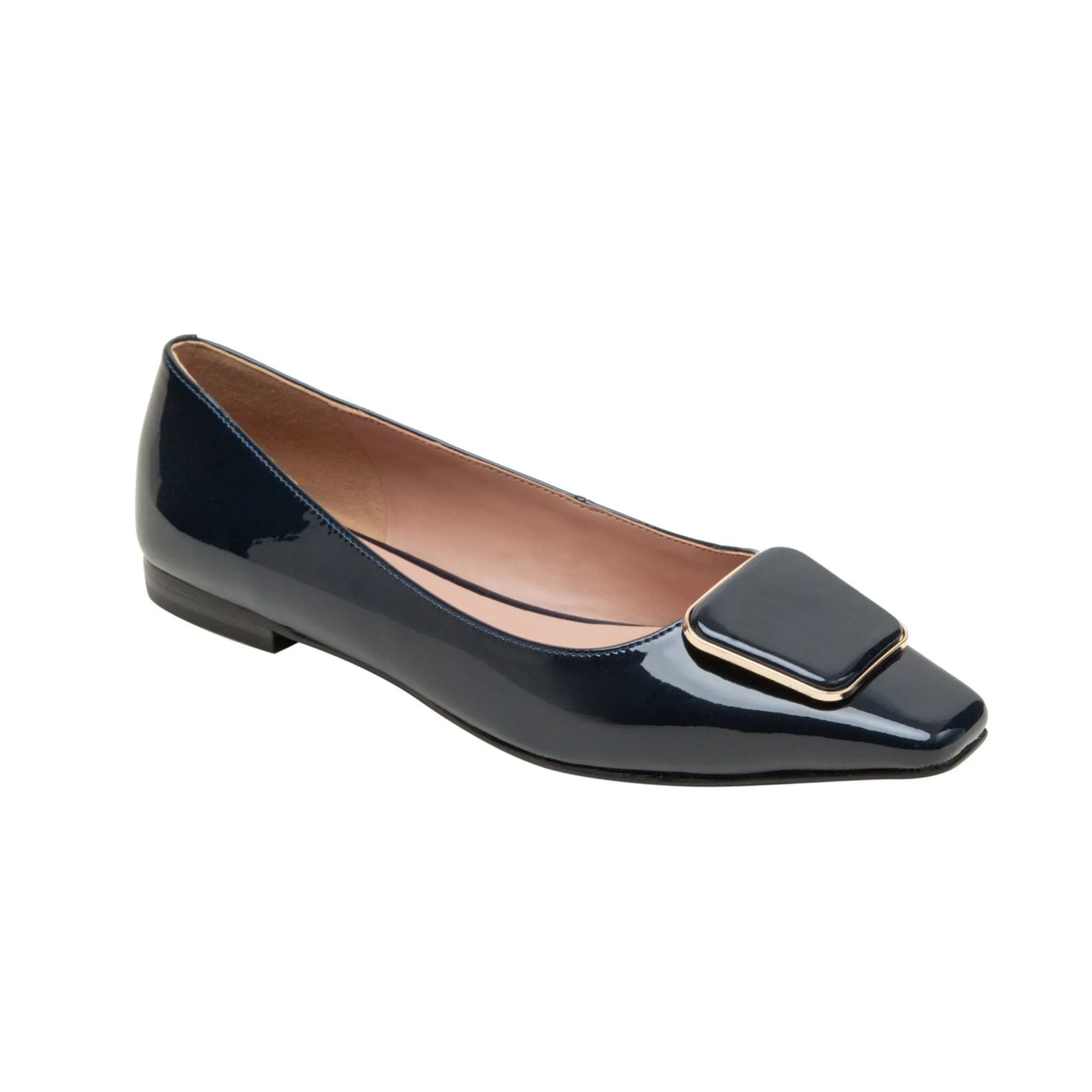 NANCY | Square Toe Buckle Flats