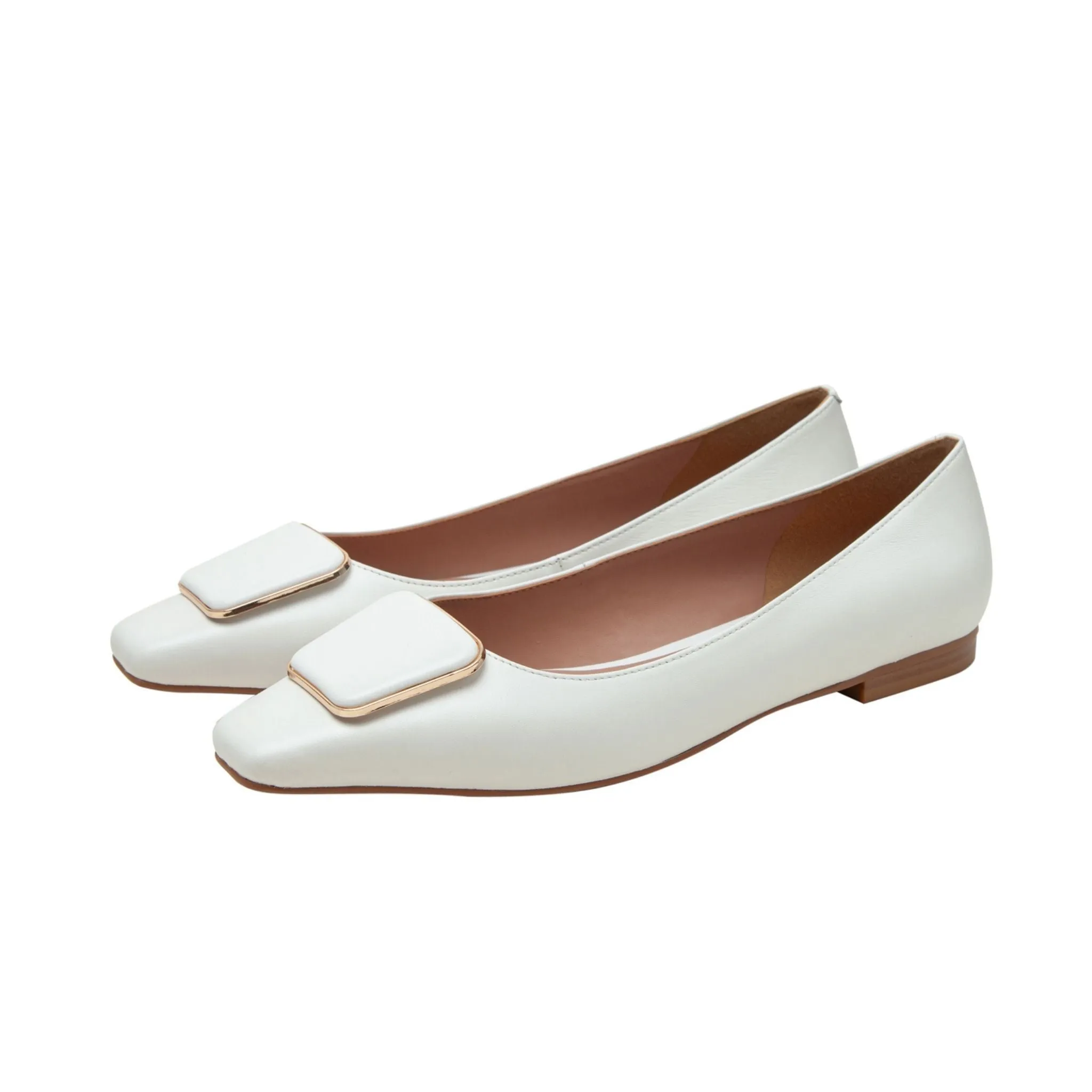 NANCY | Square Toe Buckle Flats