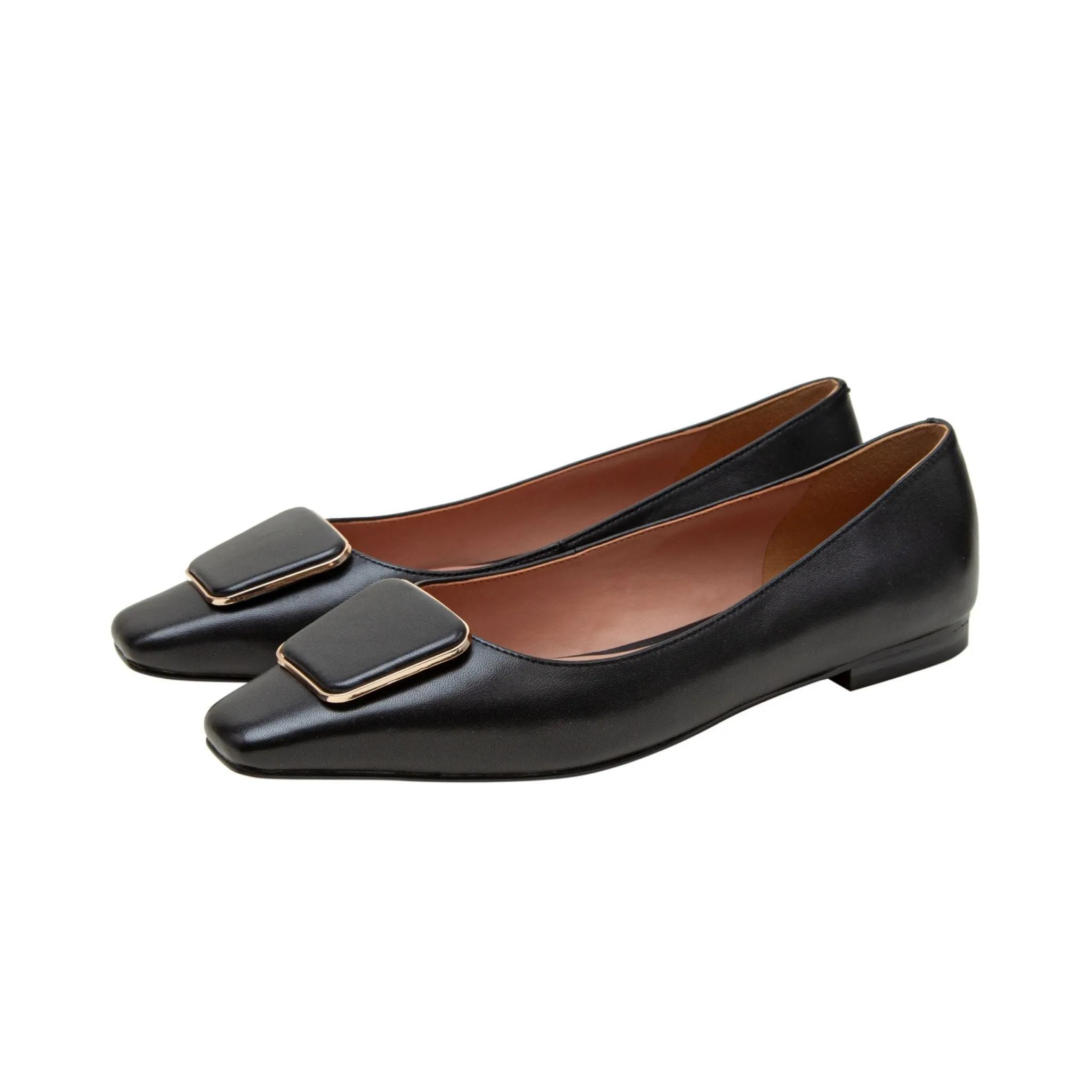 NANCY | Square Toe Buckle Flats