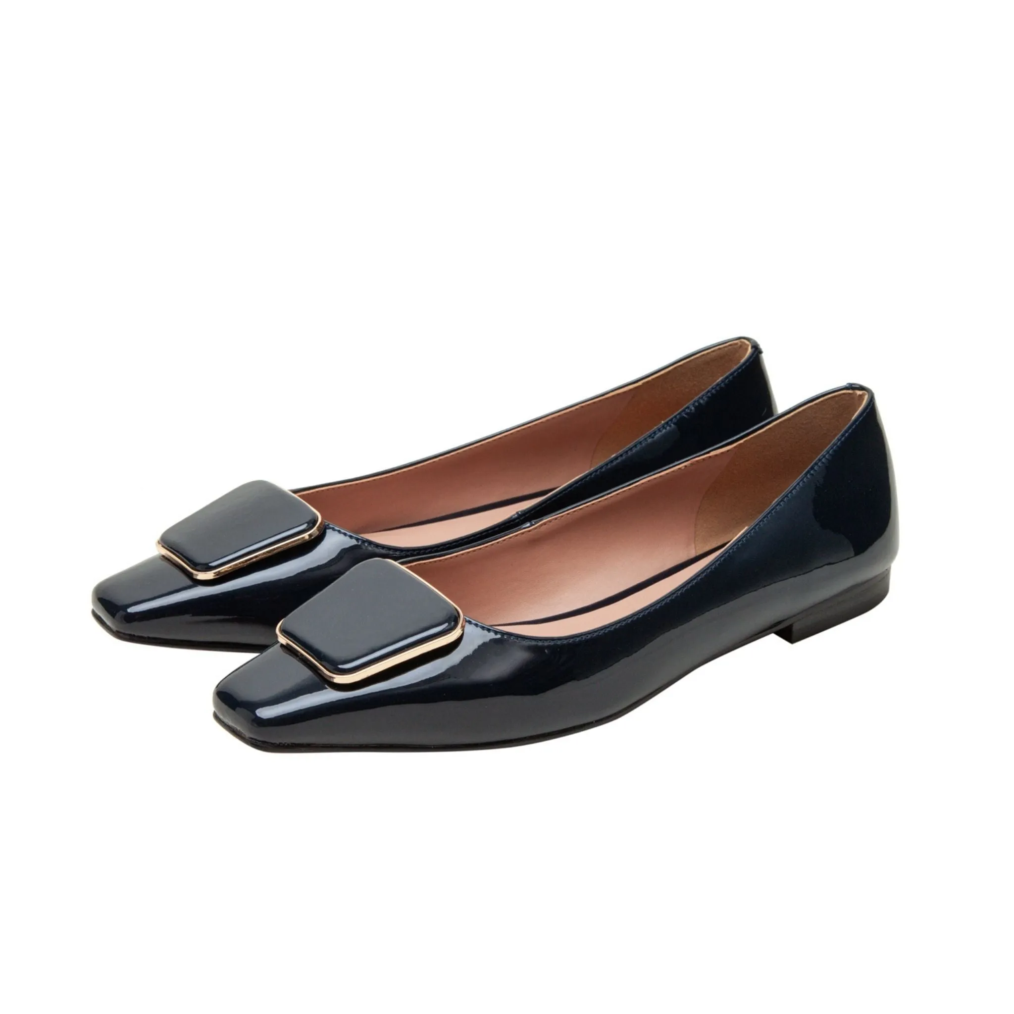 NANCY | Square Toe Buckle Flats