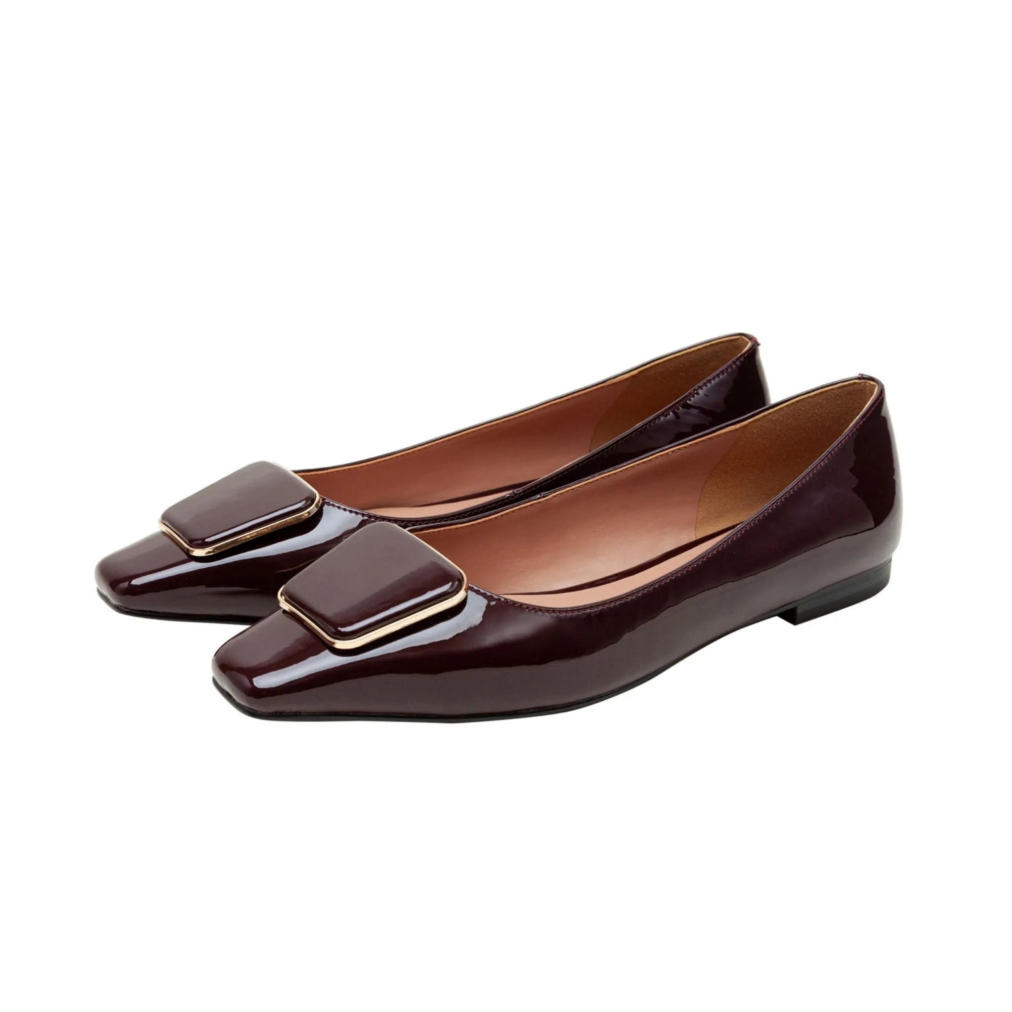 NANCY | Square Toe Buckle Flats