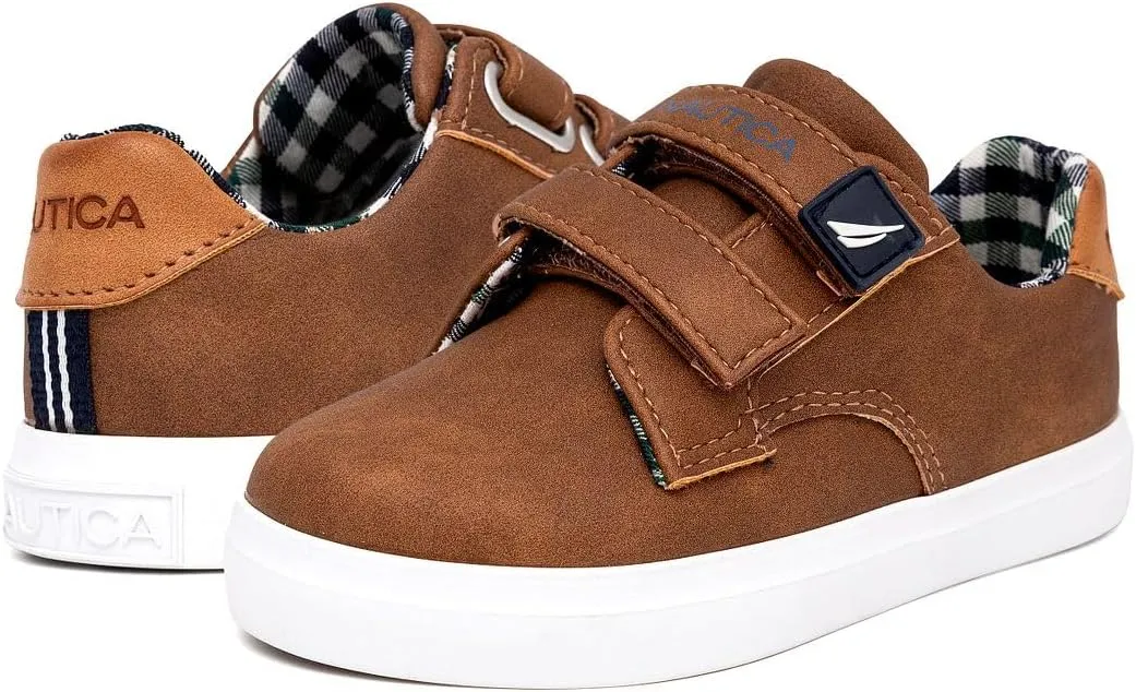 Nautica Kids' Double Strap Sneakers | Casual Athletic Shoes for Boys and Girls | Durable and Comfortable Fit for Toddlers and Little Kids
