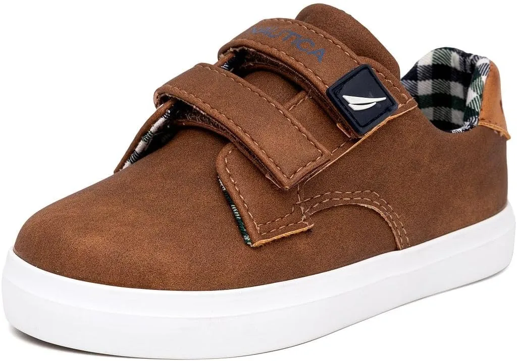 Nautica Kids' Double Strap Sneakers | Casual Athletic Shoes for Boys and Girls | Durable and Comfortable Fit for Toddlers and Little Kids