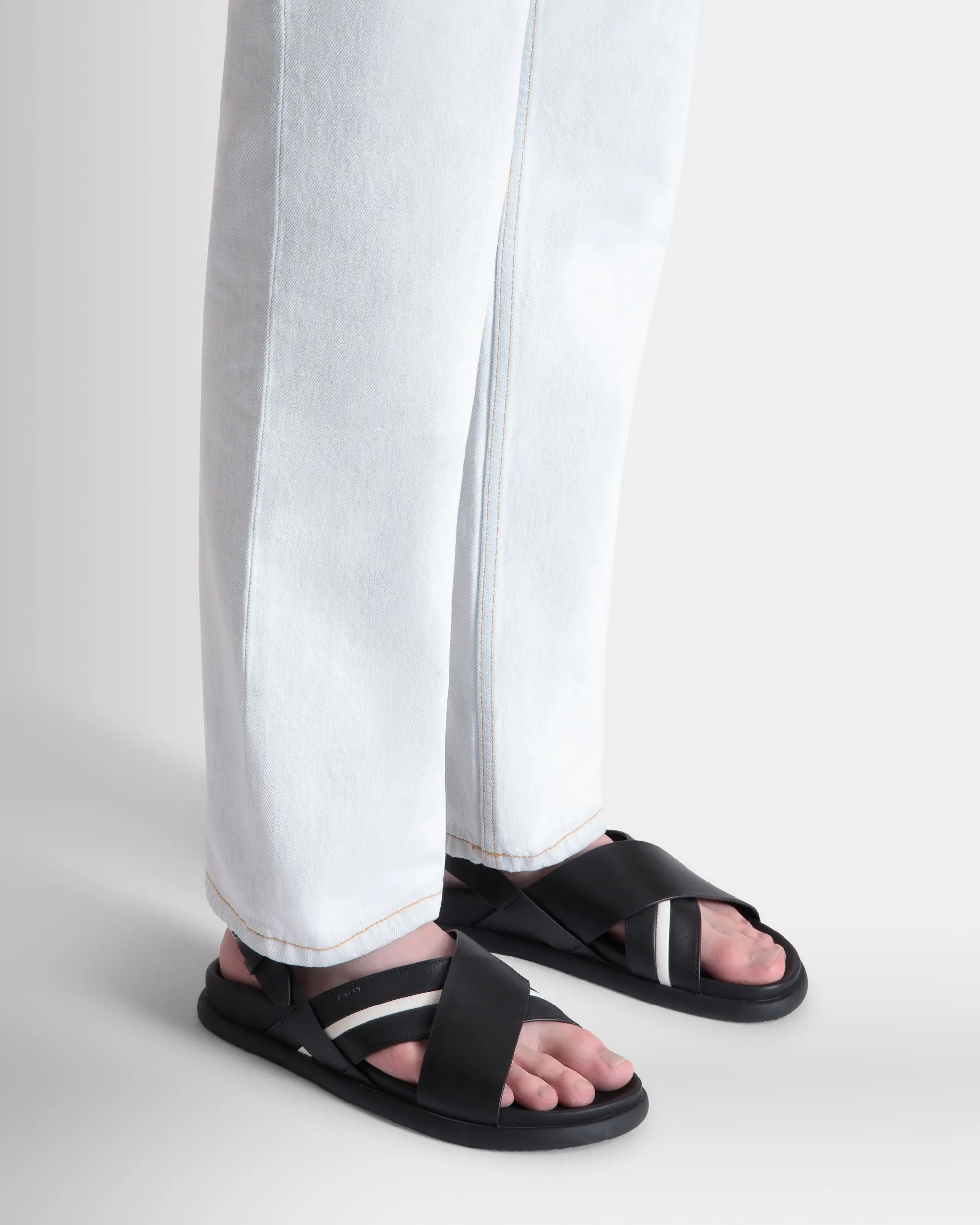 Newport Sandal in Black Leather
