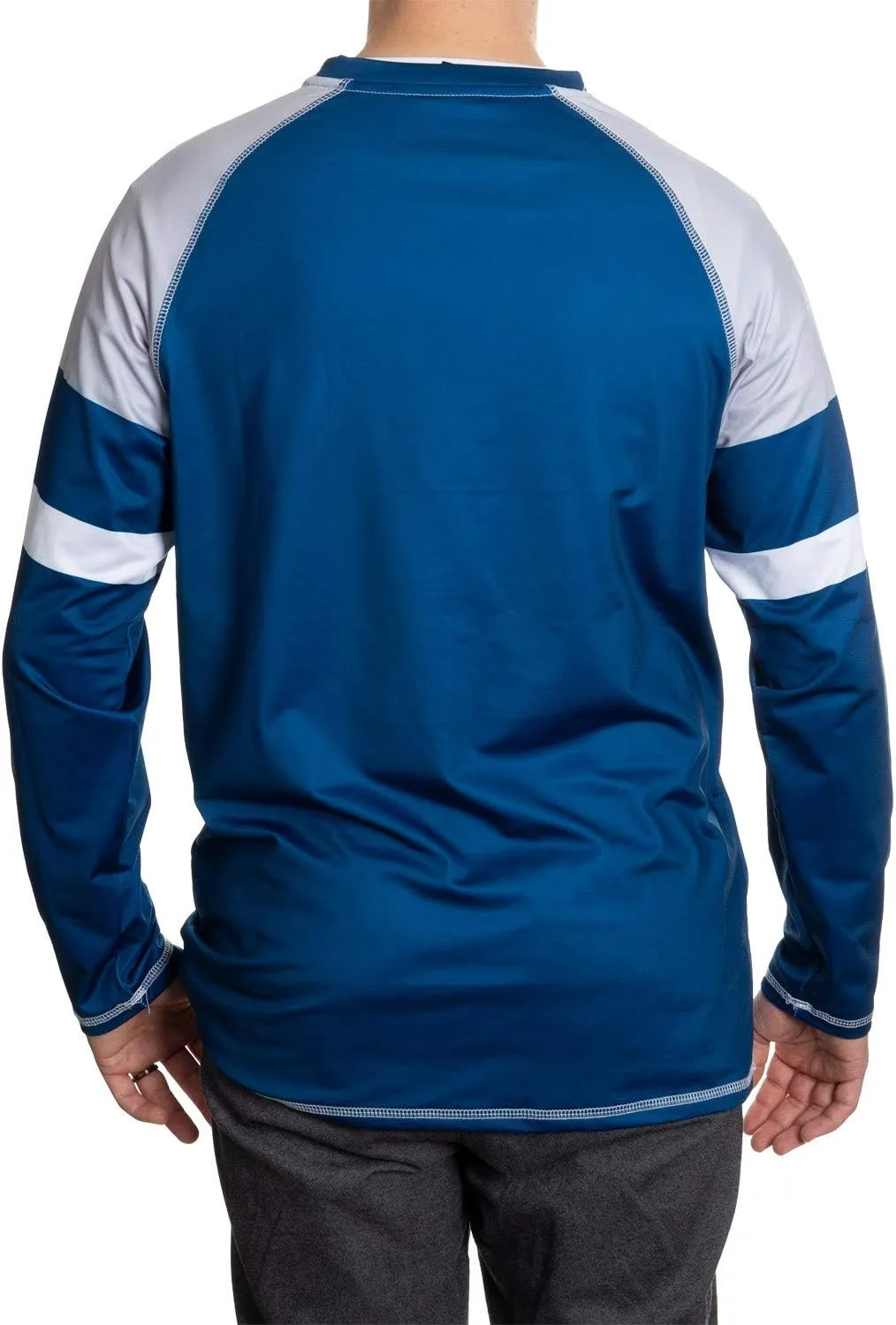 NHL Mens Thermal Long Sleeve Rash Guard Shirt, Fleece Lining, UPF50