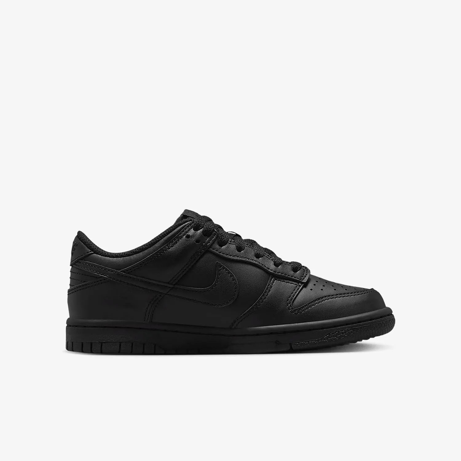 Nike Dunk Low Big Kids' Shoes (FB9109-009, Black/Black/Black)