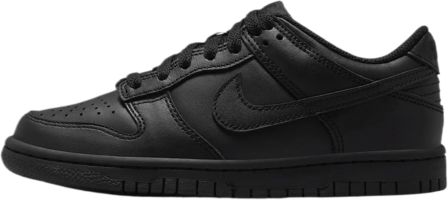 Nike Dunk Low Big Kids' Shoes (FB9109-009, Black/Black/Black)