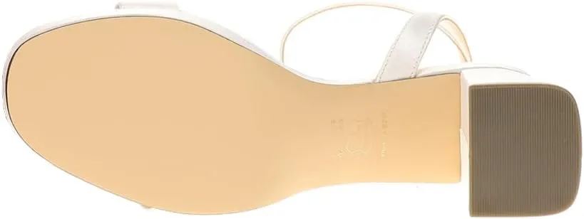 NINA Womens Bergen Block Ankle Strap Platform Dress Sandals Mid Heel 2-3" - Off White