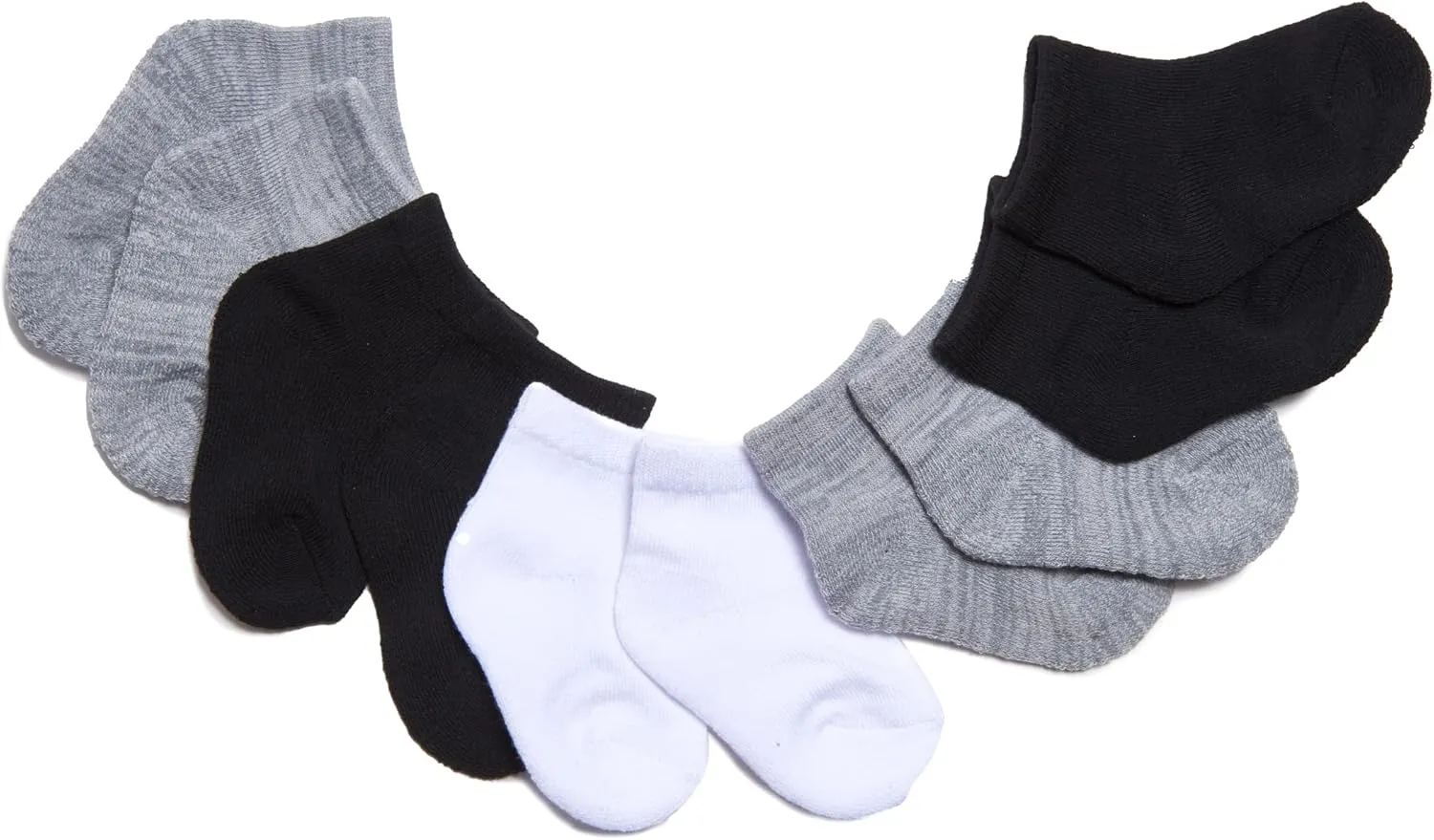 Nuby Infant Boys Basics 10-Pack Half Cushion Low Cut Baby Socks