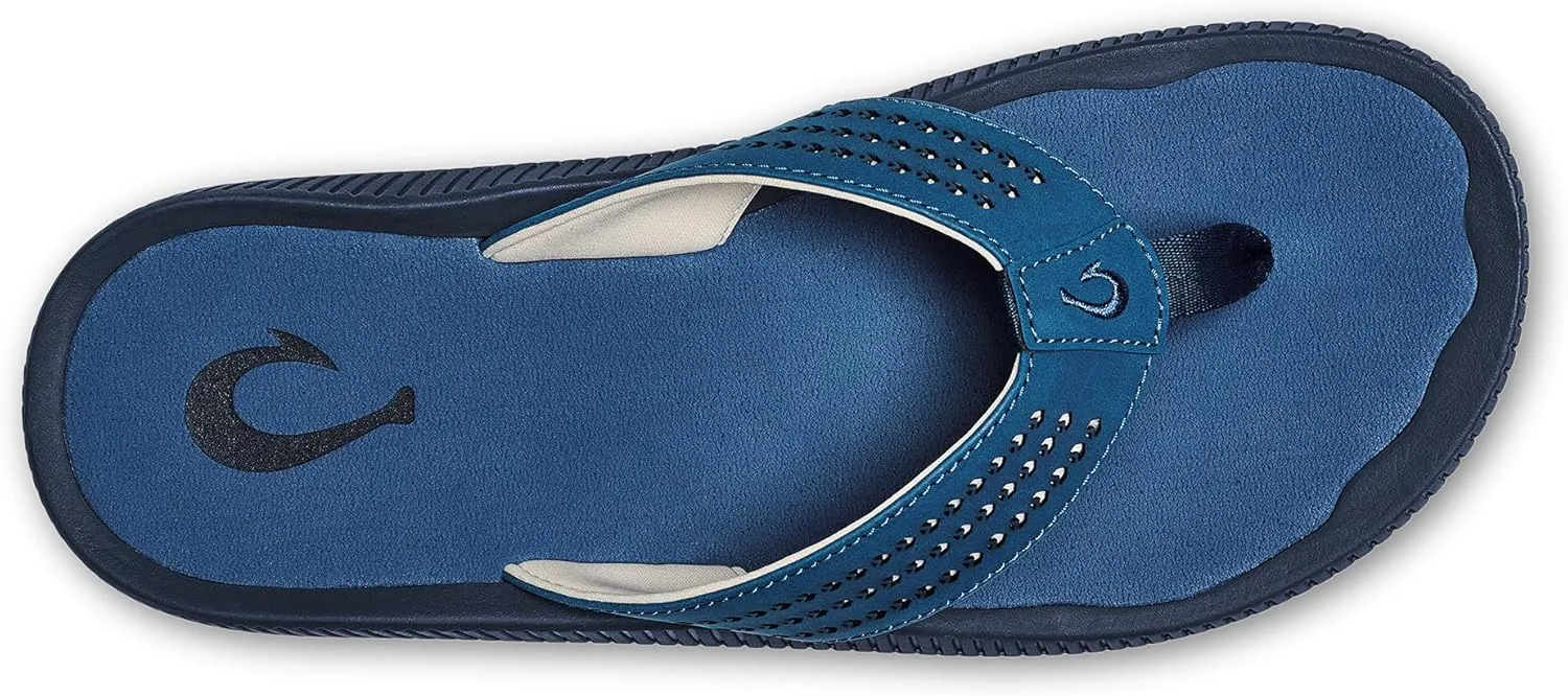 OLUKAI Ulele Men's Beach Sandals, Water Resistant Flip Flops, Arch Support & Comfort Fit, Lightweight & Durable, Enhanced Grip & Traction