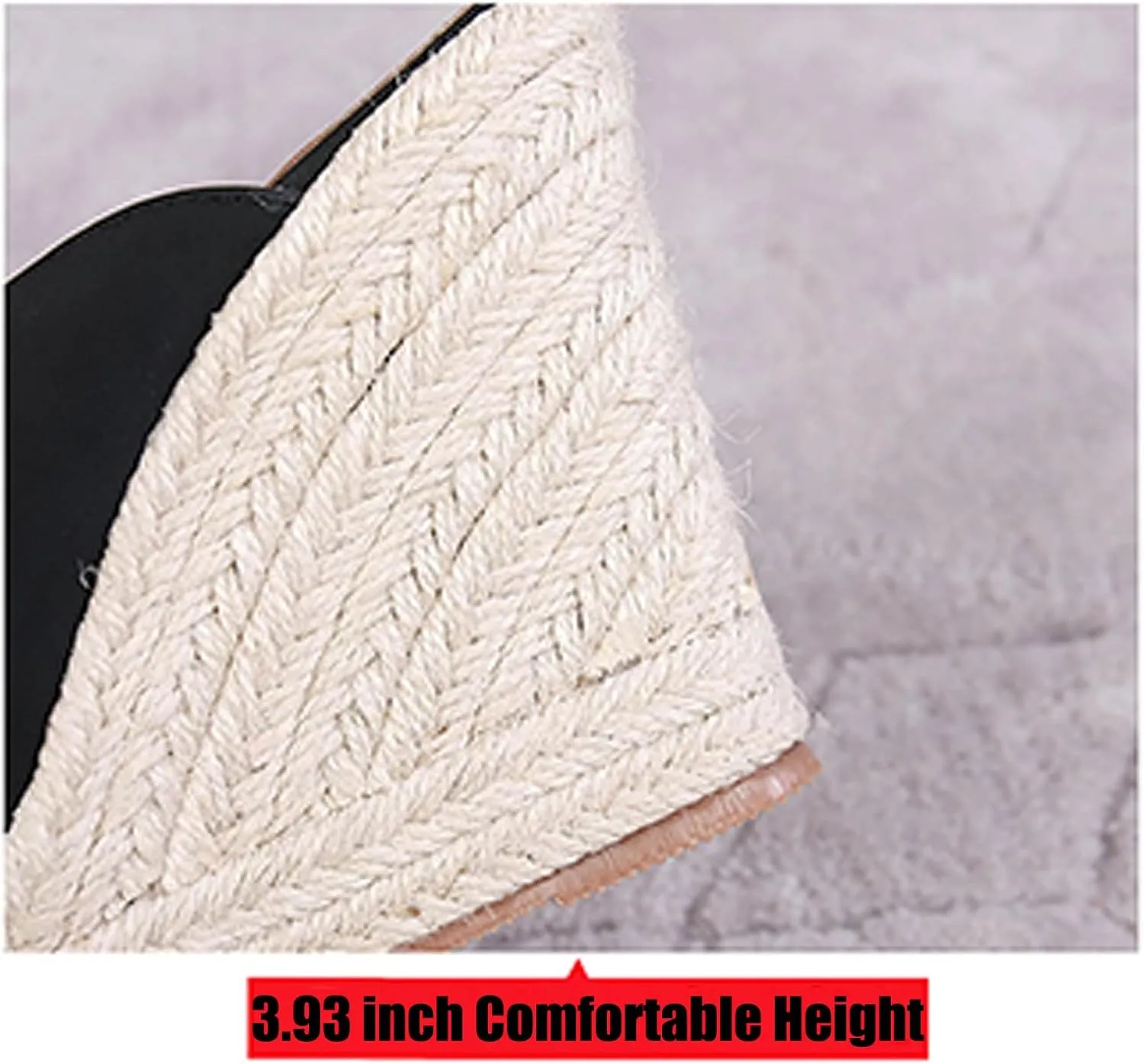 Optigard Women's Pointed Toe Espadrille Closed Toe Wedge Slide Sandals Slip-On Comfortable Leather Platform Sandals Slingback Non-Slip Dress Heel Sandals