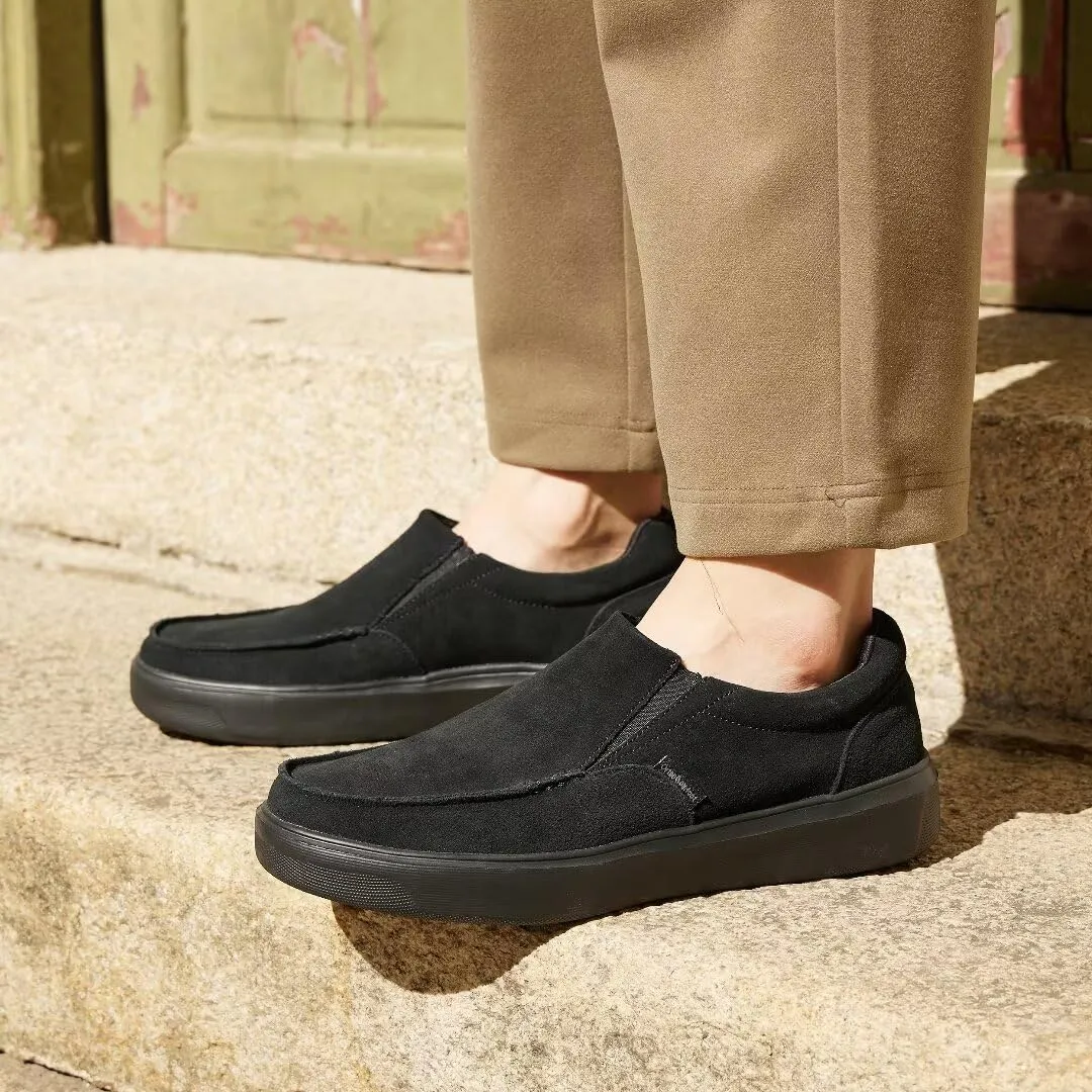 OrthoComfoot Men's Orthopedic Slip-On Loafers Walking Shoes: Casual Arch Support Loafers for Plantar Fasciitis, Comfortable Orthotic Dress Shoes for Foot and Heel Pain Relief