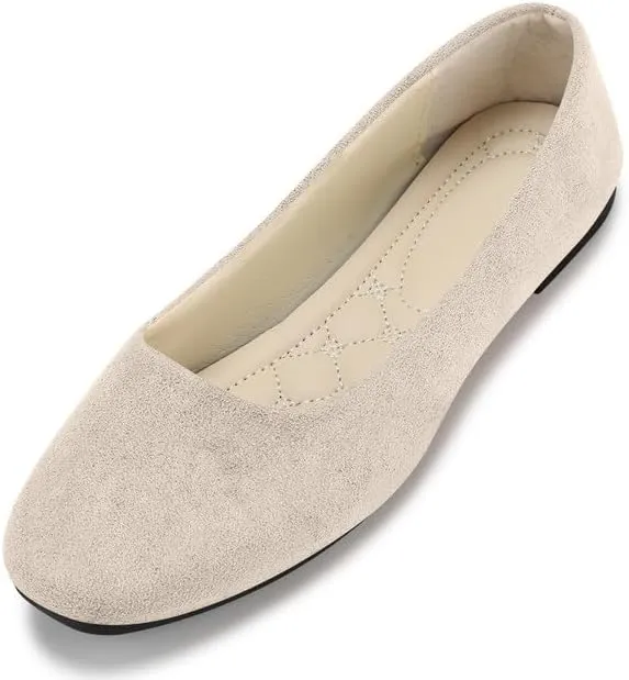 Padgene Women's Casual Ballet Flats, Ladies Ballerina Flats Girls Fashionable Ballet Pumps Dolly Shoes Womens Stylish Comfy Office Driving Flat Shoes Slip On Loafers