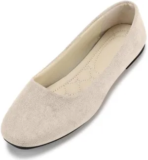 Padgene Women's Casual Ballet Flats, Ladies Ballerina Flats Girls Fashionable Ballet Pumps Dolly Shoes Womens Stylish Comfy Office Driving Flat Shoes Slip On Loafers