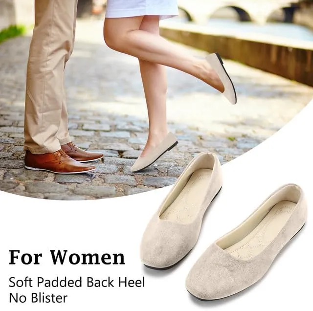 Padgene Women's Casual Ballet Flats, Ladies Ballerina Flats Girls Fashionable Ballet Pumps Dolly Shoes Womens Stylish Comfy Office Driving Flat Shoes Slip On Loafers