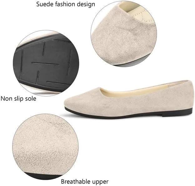 Padgene Women's Casual Ballet Flats, Ladies Ballerina Flats Girls Fashionable Ballet Pumps Dolly Shoes Womens Stylish Comfy Office Driving Flat Shoes Slip On Loafers