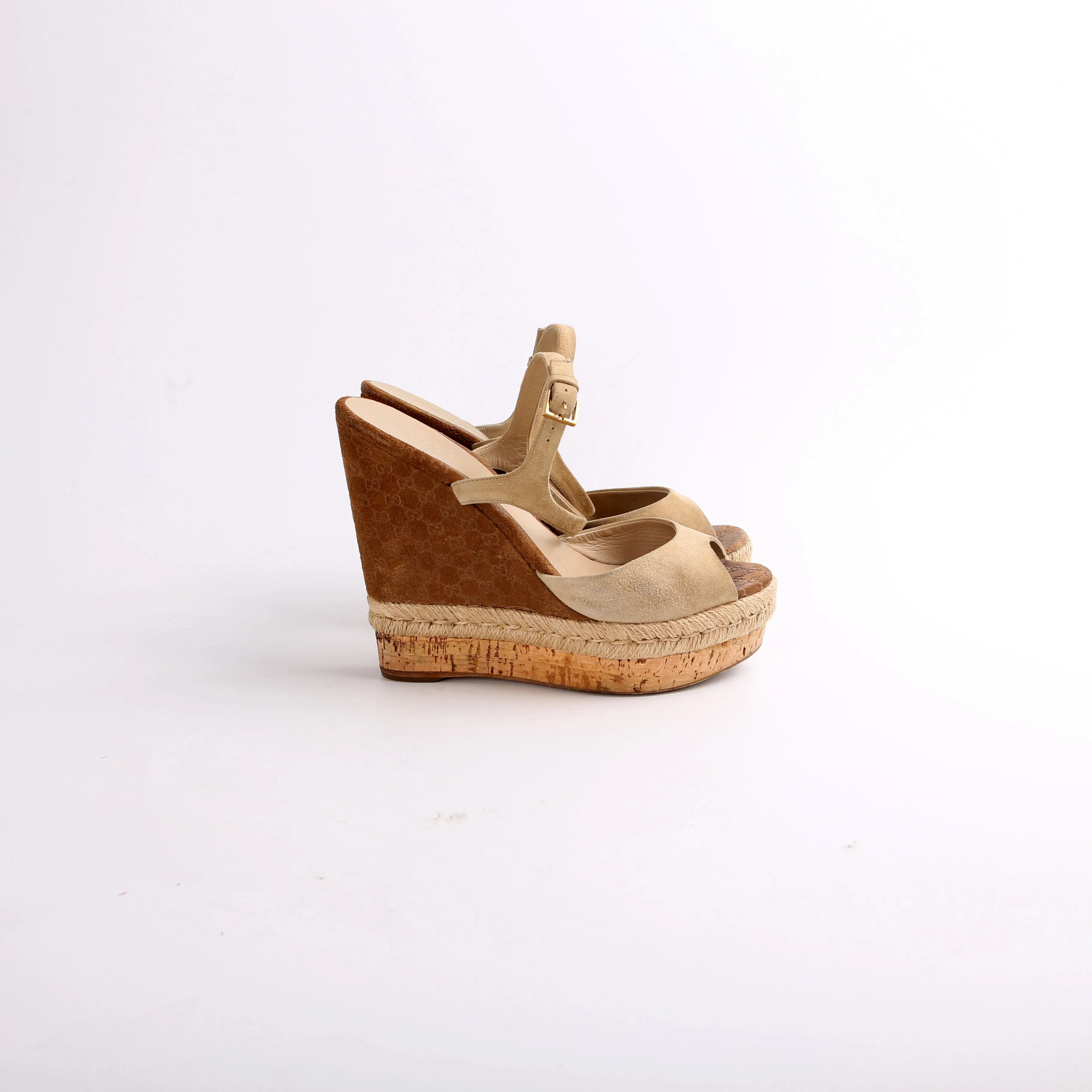 Peep Toe Espadrille Wedges Size 37.5