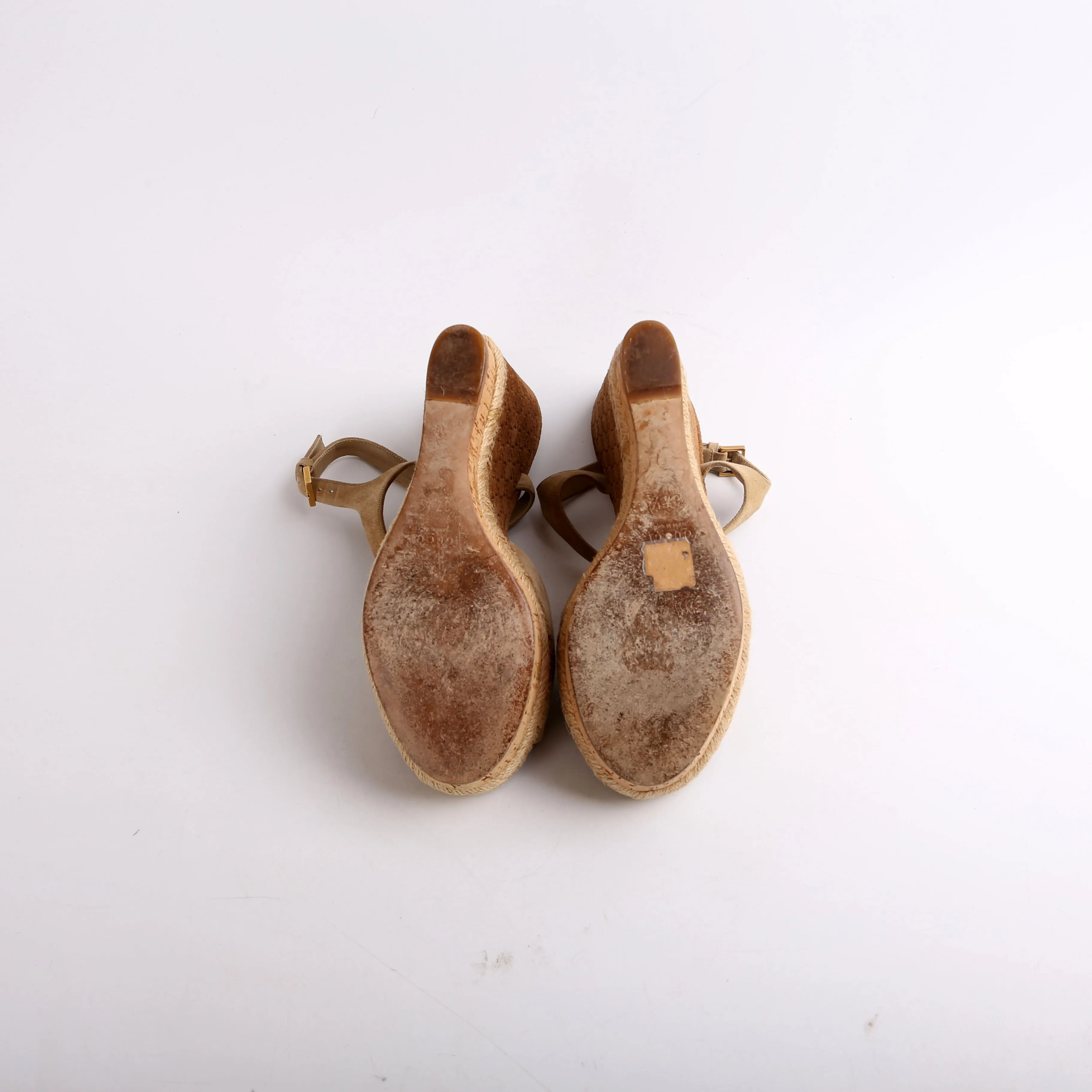 Peep Toe Espadrille Wedges Size 37.5