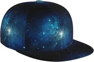 PHAYAH Cosmic Starry Night Hats for Men Women Fashion Flat Brim Baseball Cap Dad Caps Suitable for Outdoor Sports, Travel and Daily Use Black