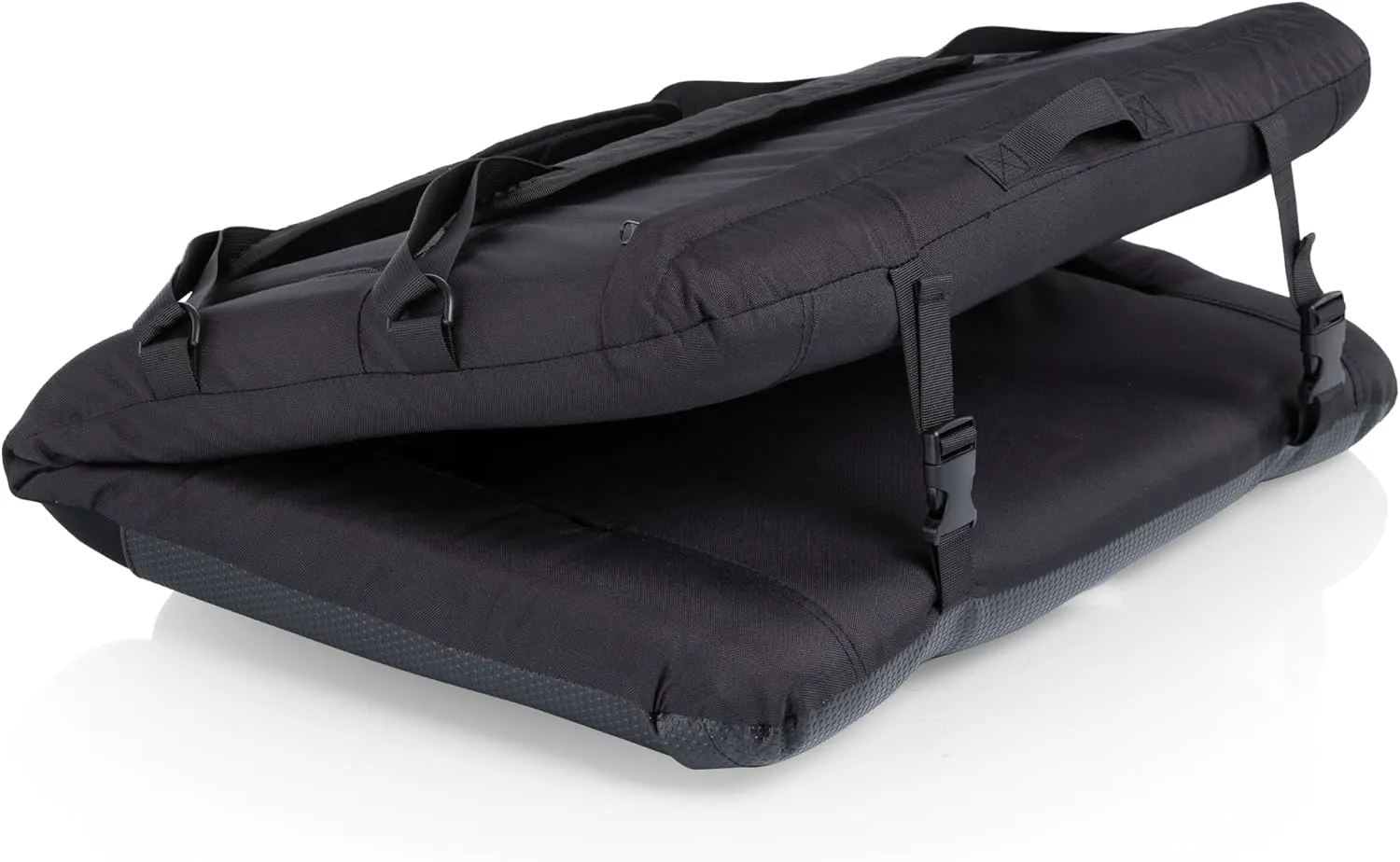 PICNIC TIME Ventura XL Portable Reclining Stadium Seat with Back Support, Bleacher Seat, Beach Floor Chair, (Black)