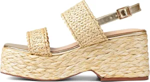 Platform Sandals Women Open Toe Ankle Strap Summer Wedge Espadrille Sandals Cute Beach Straw Raffia Woven Sandals Comfortable Vacation Dress Shoes
