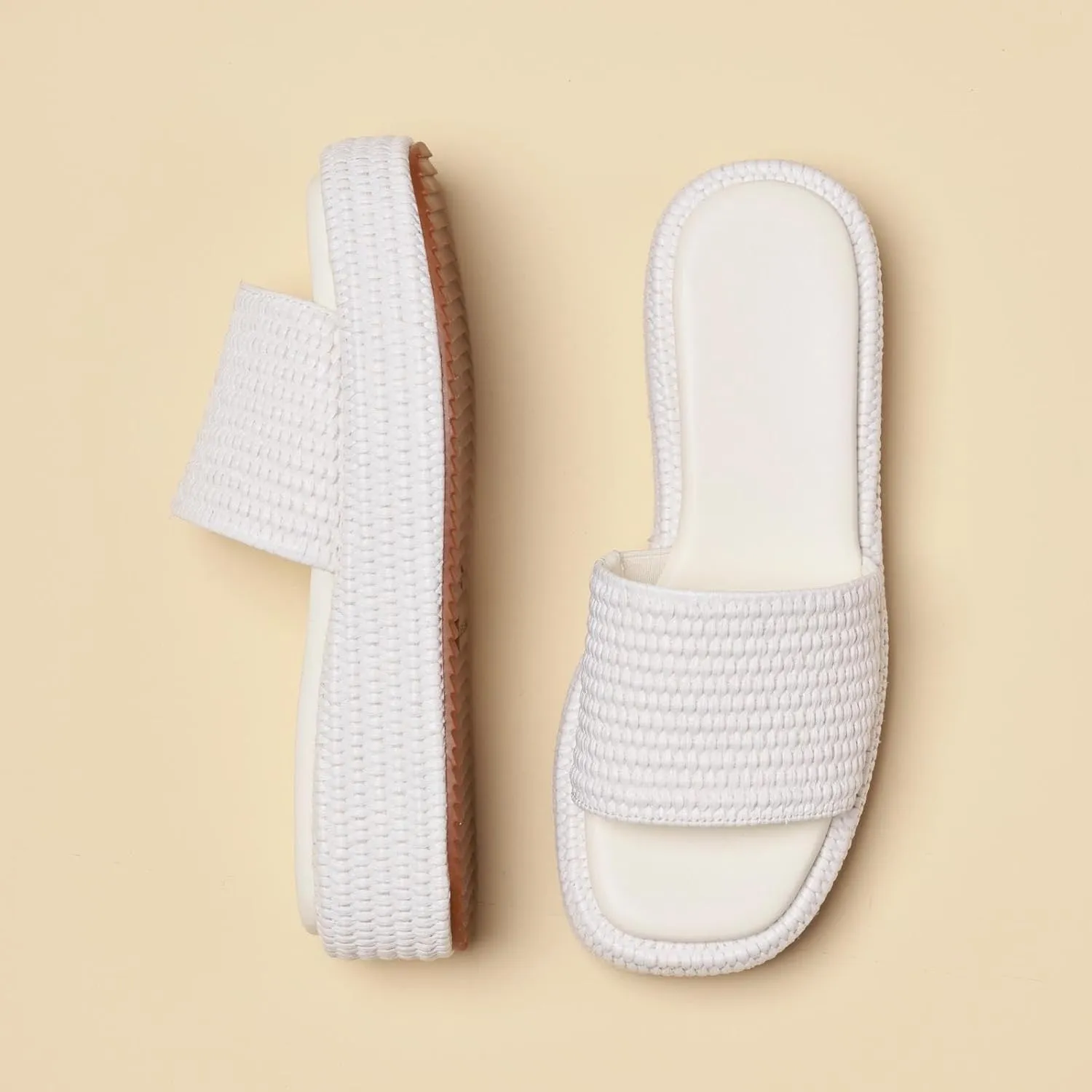 Platform Slip on Espadrille Sandals for Women Wedges Slides Bohemia Sandals Flatform Open Toe Beach Sandals