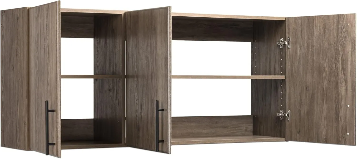 Prepac Elite Wall Mounted Storage Cabinet, 54" W x 24" H x 12" D, Drifted Gray