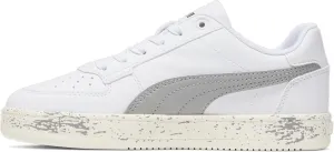 PUMA Caven Sneaker, White-Concrete Gray Black, 4 US Unisex Big Kid