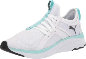 PUMA girls Softride Sophia Sneaker, Puma White-island Paradise-puma Black, 6 Big Kid US