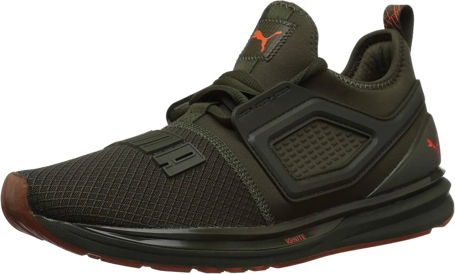 PUMA Men's Ignite Limitless 2 Sneaker, Forest Night-Firecracker, 7.5 M US