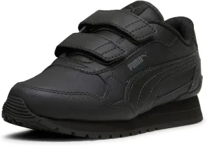 PUMA ST Runner Hook and Loop Sneaker, Black-Shadow Gray, 1 US Unisex Little Kid