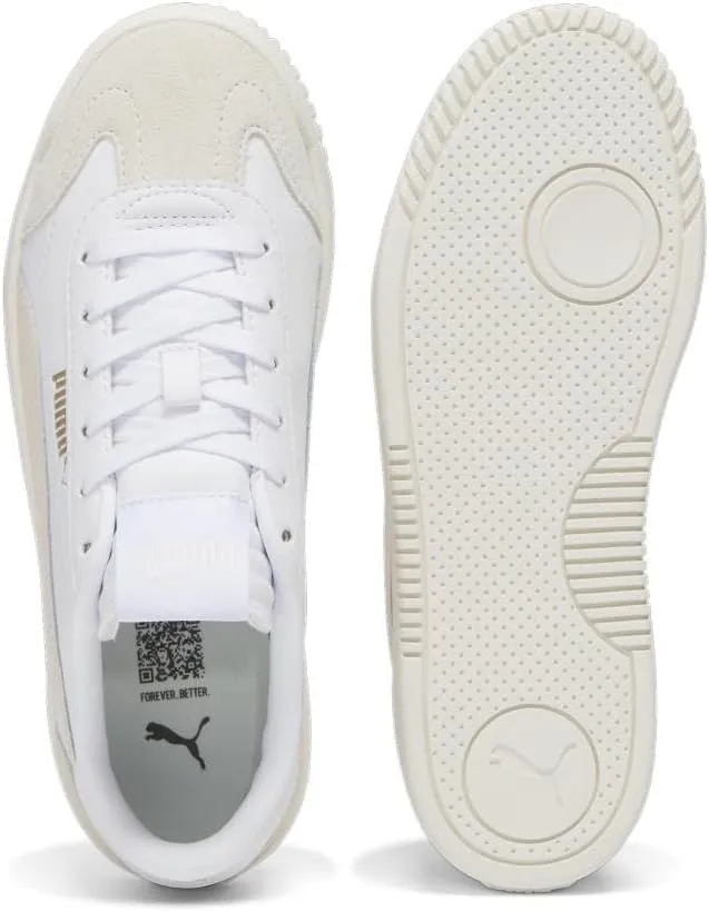 PUMA Unisex-Child Shoes Club 5v5 Sneaker, White Black-Feather Gray, 4 US Big Kid
