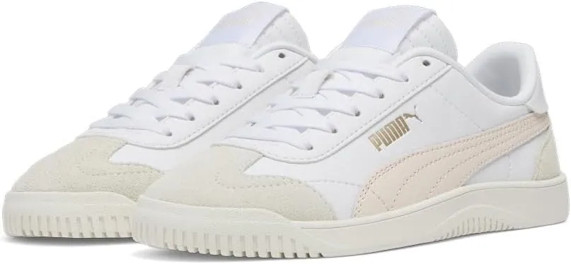PUMA Unisex-Child Shoes Club 5v5 Sneaker, White Black-Feather Gray, 4 US Big Kid