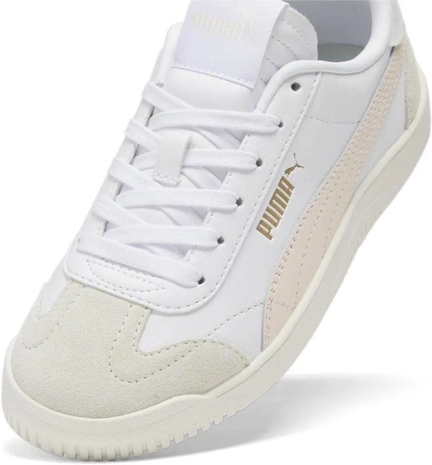 PUMA Unisex-Child Shoes Club 5v5 Sneaker, White Black-Feather Gray, 4 US Big Kid