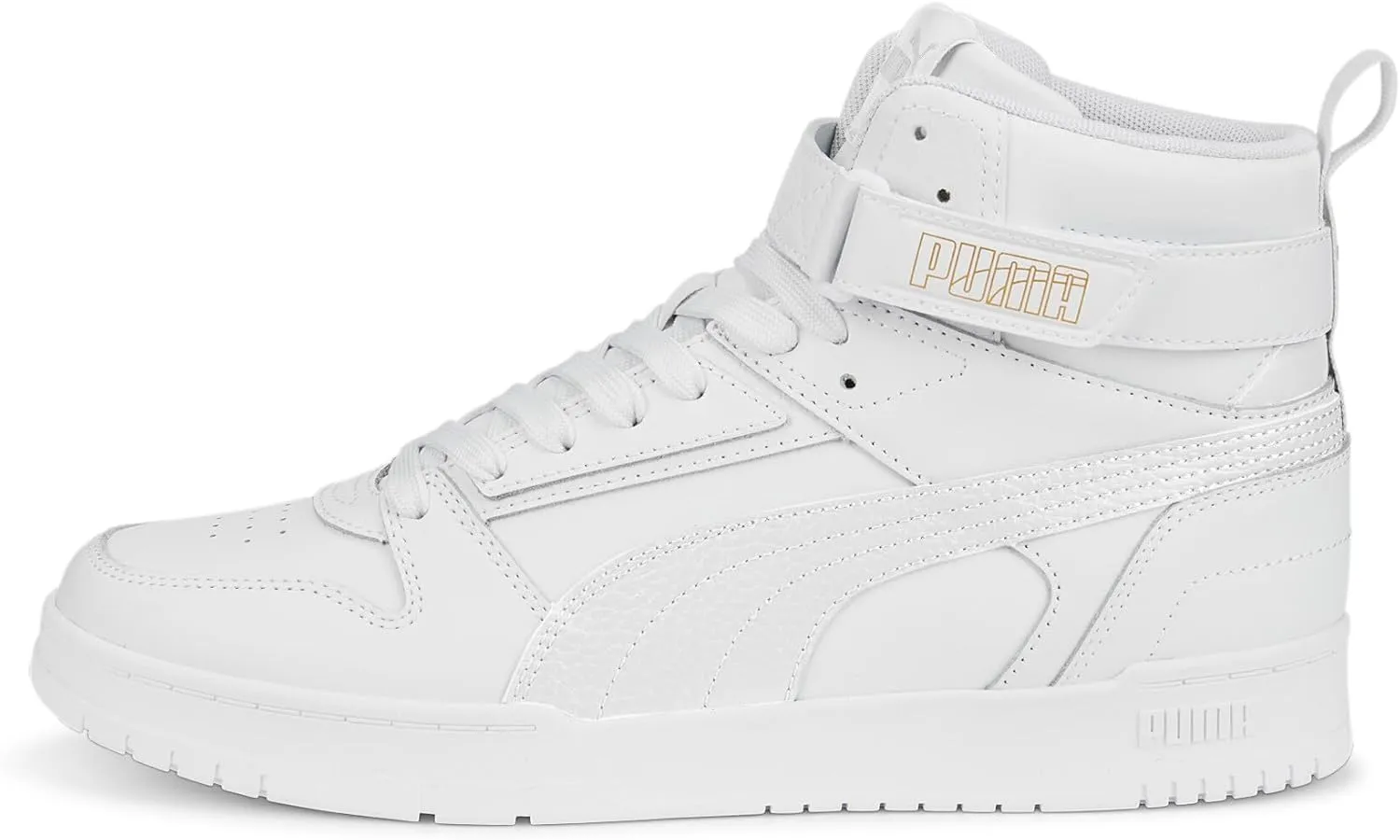 PUMA Unisex Mid-Top Sneaker, White White Team Gold, 9.5 US Women