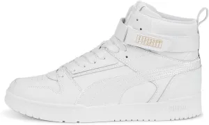 PUMA Unisex Mid-Top Sneaker, White White Team Gold, 9.5 US Women